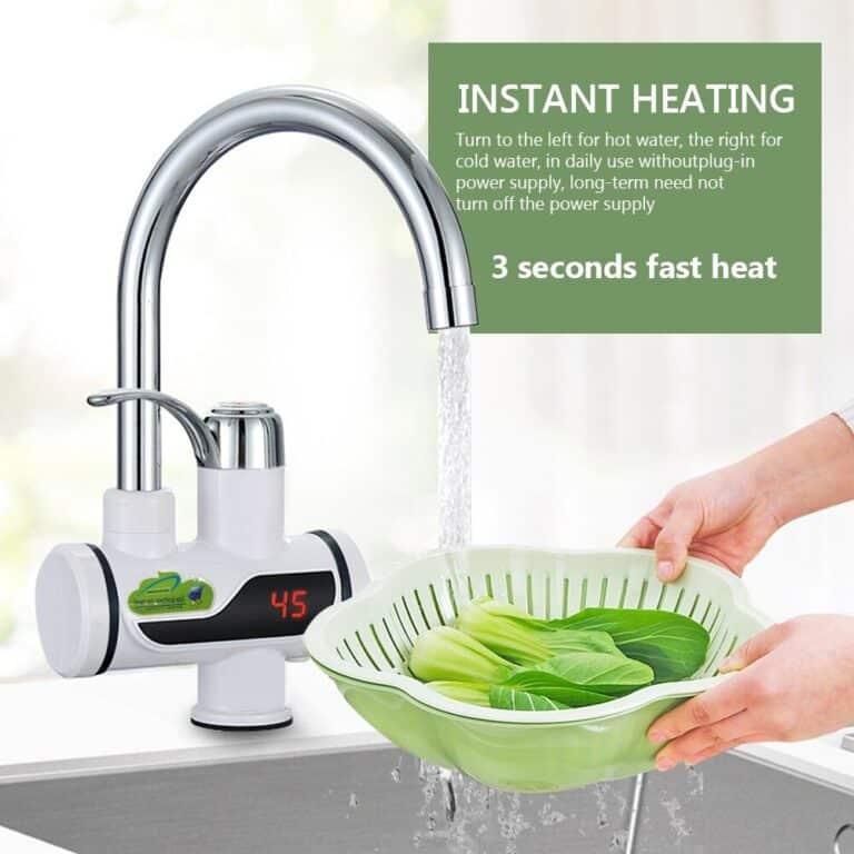 Instant Hot Water Tap Heating Faucet, Electric Geyser, Shock Proof Digital Display with Shower Head for kitchen and bathroom