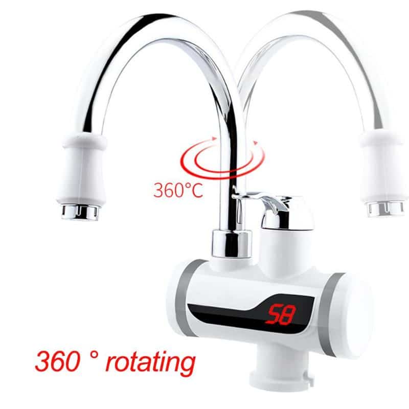 Instant Hot Water Tap Heating Faucet, Electric Geyser, Shock Proof Digital Display with Shower Head for kitchen and bathroom