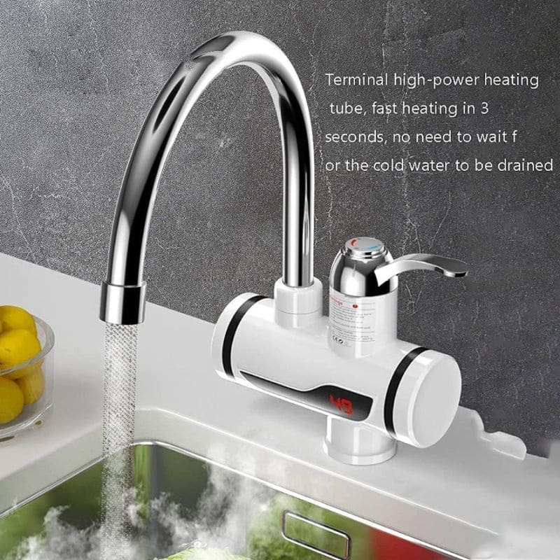 Instant Hot Water Tap Heating Faucet, Electric Geyser, Shock Proof Digital Display with Shower Head for kitchen and bathroom