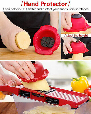 Six Interchangeable Vegetable  Slicer Blades With Hand Protector